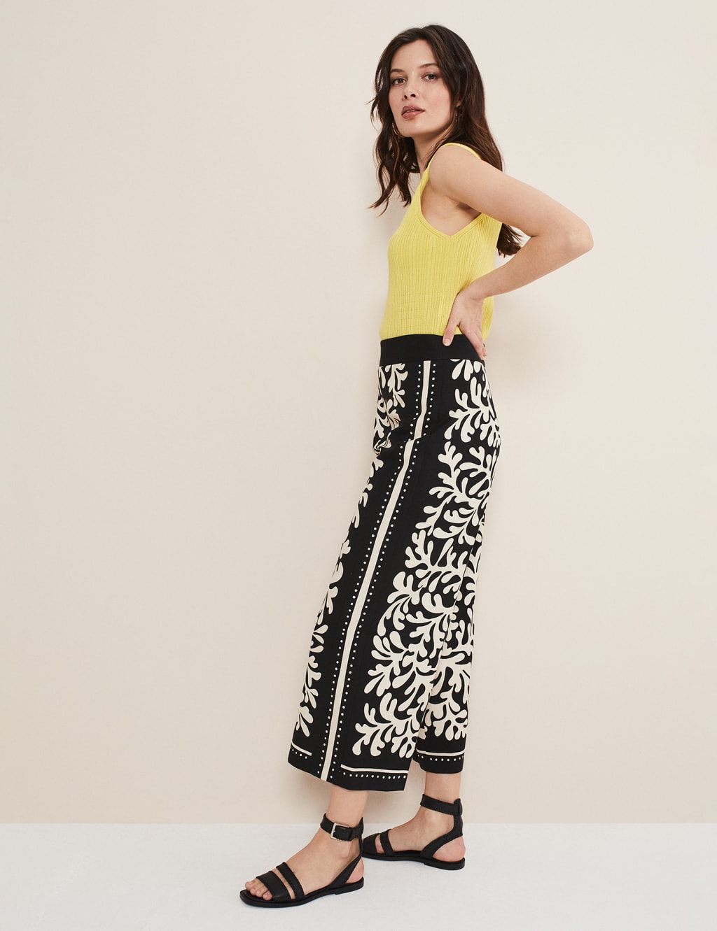 Tencel™ Blend Floral Wide Leg Culottes image 1