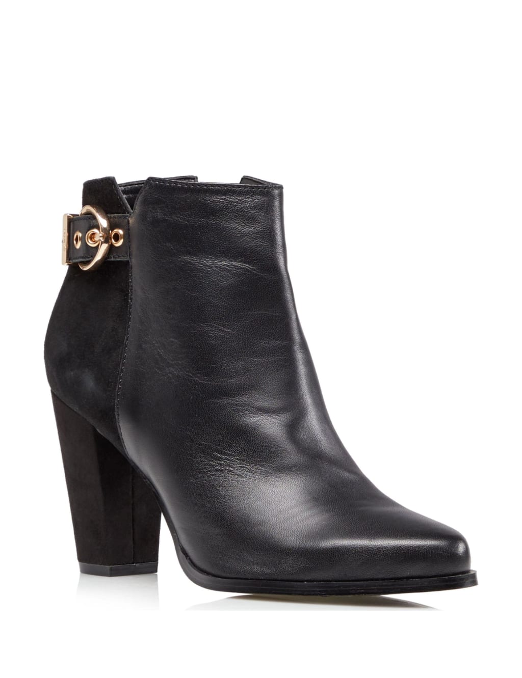 Leather Buckle Block Heel Ankle Boots image 2