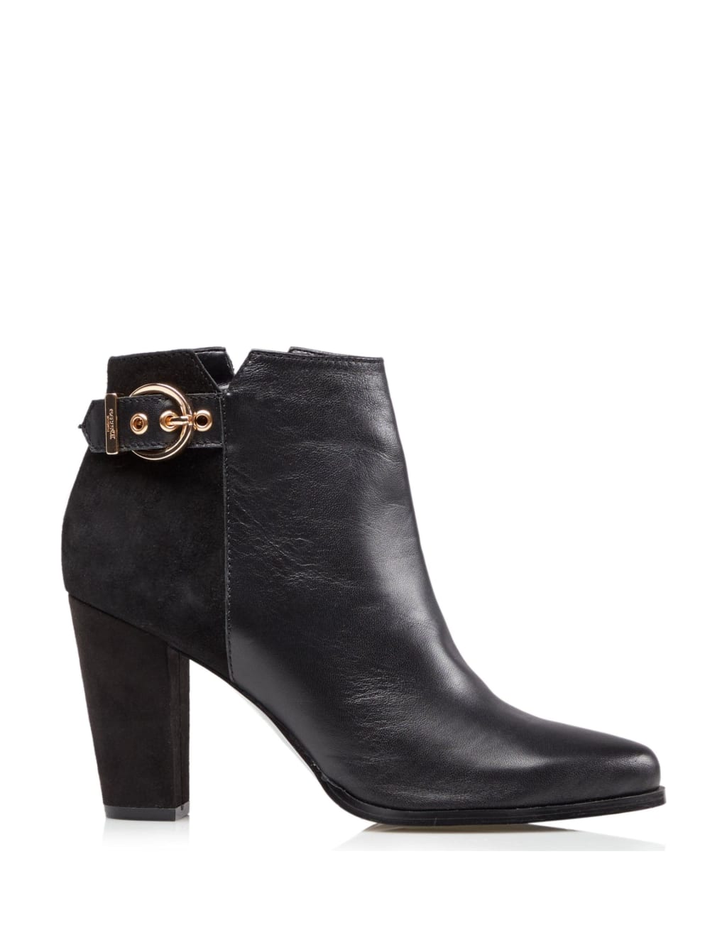 Leather Buckle Block Heel Ankle Boots image 1