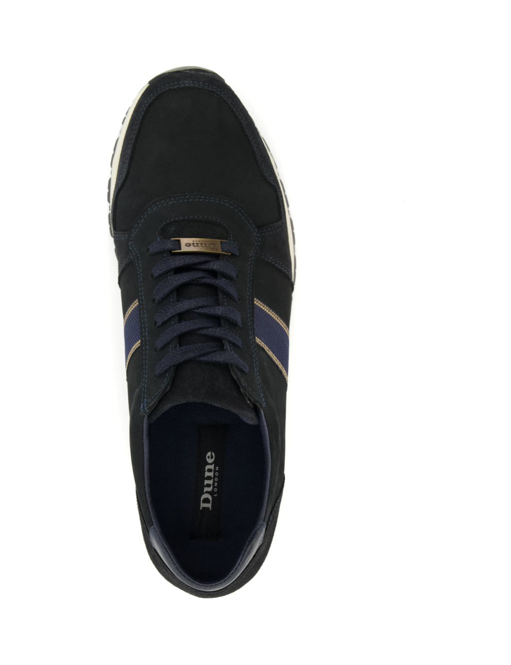 Leather Lace Up Stripe Trainers image 3