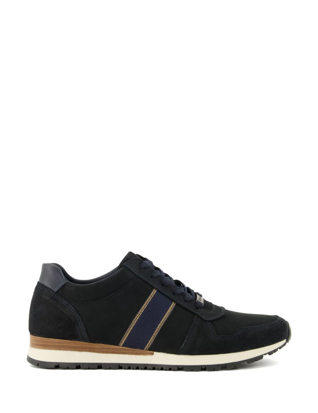 Leather Lace Up Stripe Trainers image 1