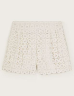 Monsoon Girls Lace Shorts (3-15 Yrs) - 3-4 Y - Ivory, Ivory