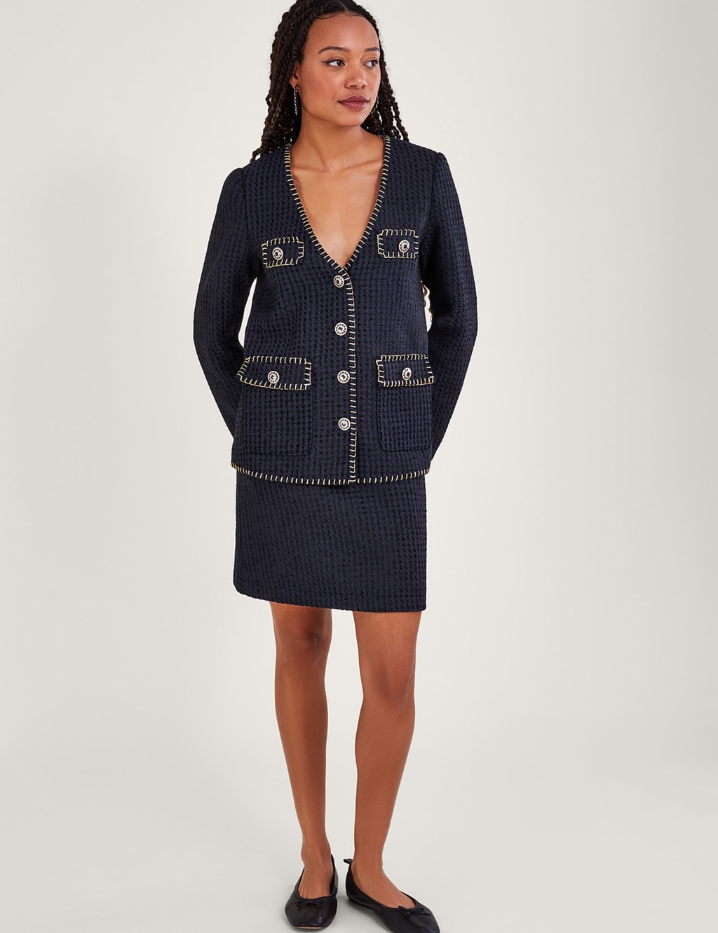 Textured Mini A-Line Skirt image 1