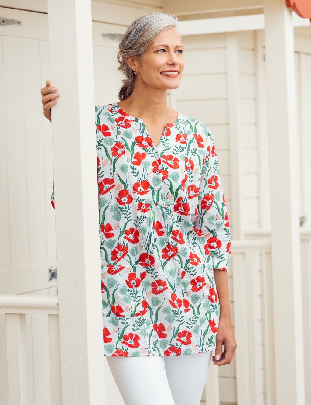 Organic Cotton Floral Relaxed Tunic image 1