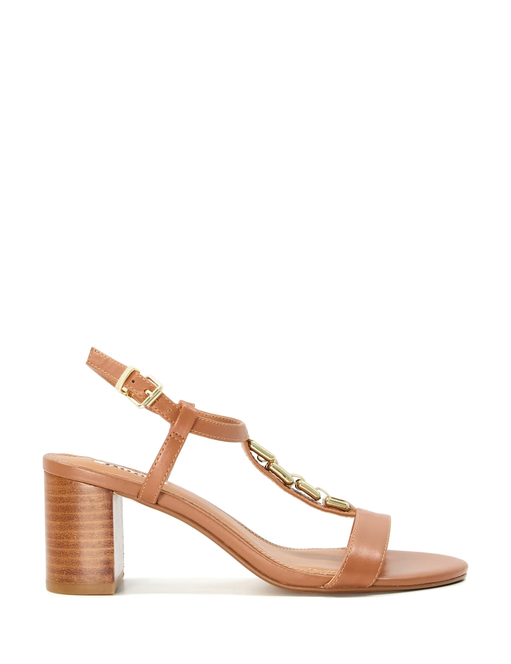 Leather Ankle Strap Block Heel Sandals