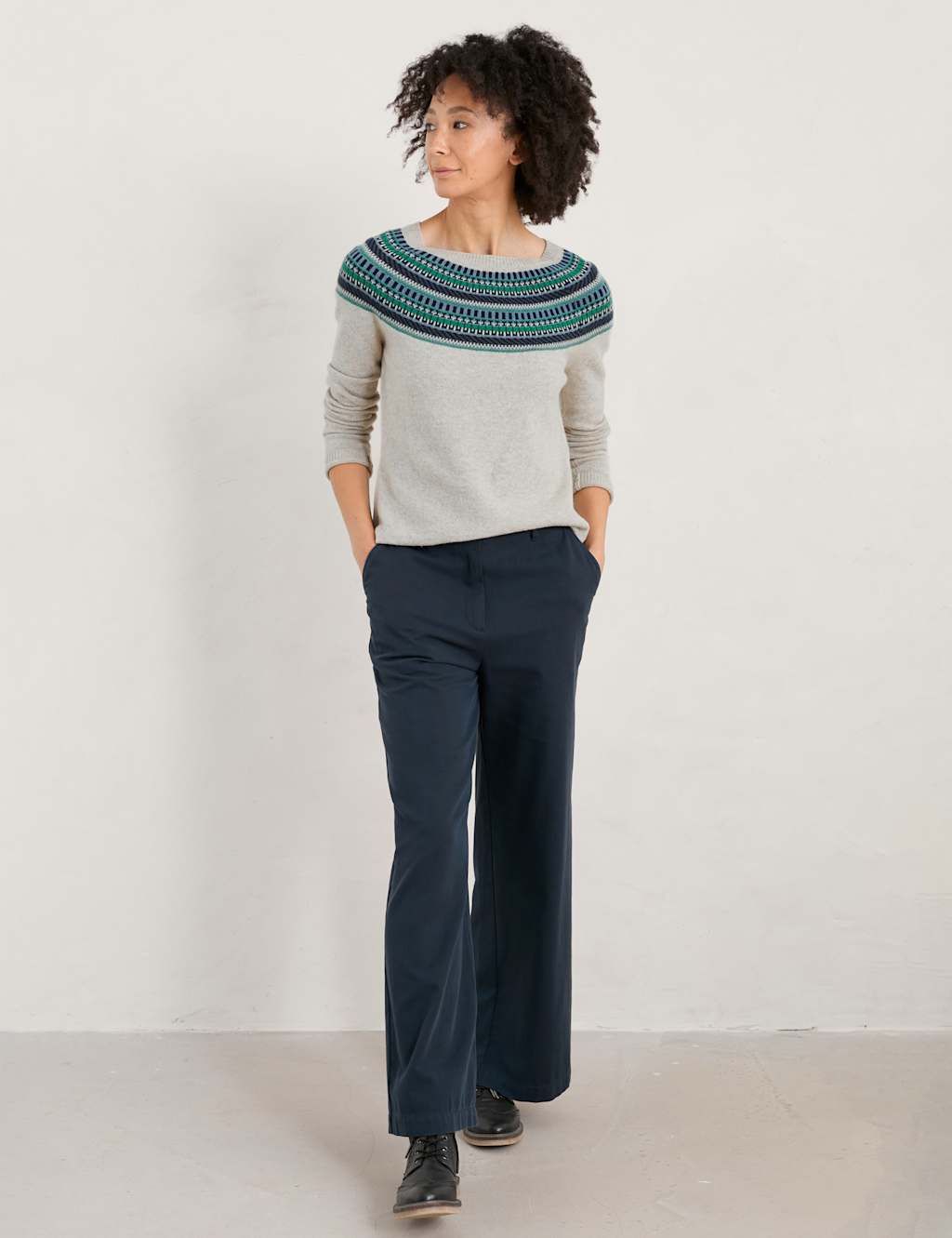 Cotton Rich Straight Leg Trousers image 3