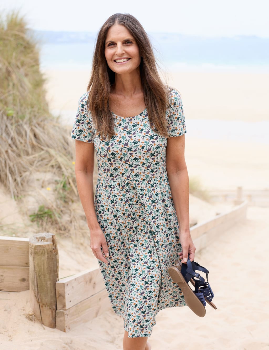 Organic Cotton Floral Waisted Dress image 1