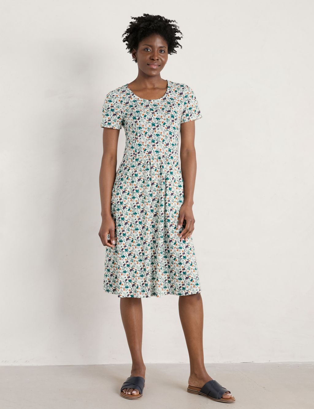 Organic Cotton Floral Waisted Dress image 2