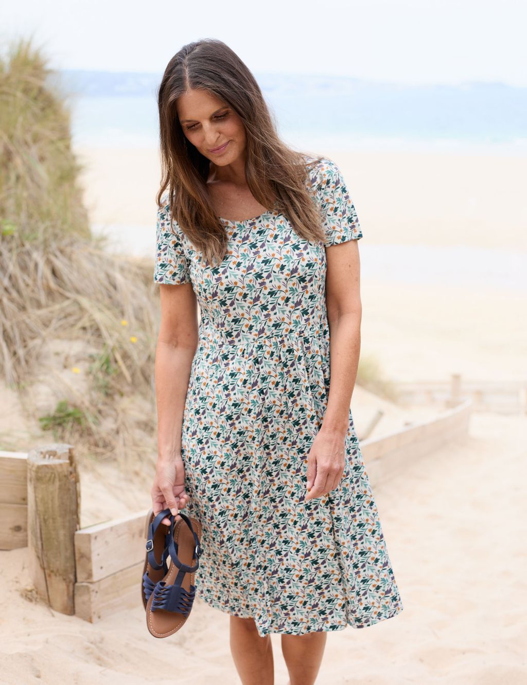 Organic Cotton Floral Waisted Dress image 3