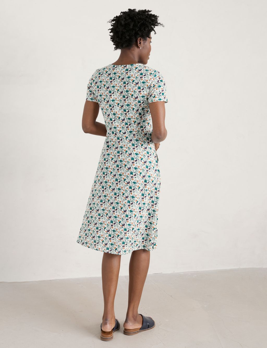 Organic Cotton Floral Waisted Dress image 6