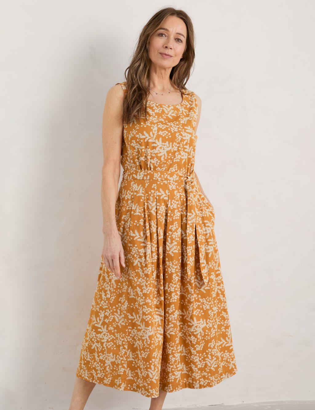 Organic Cotton Floral Midi Skater Dress image 3
