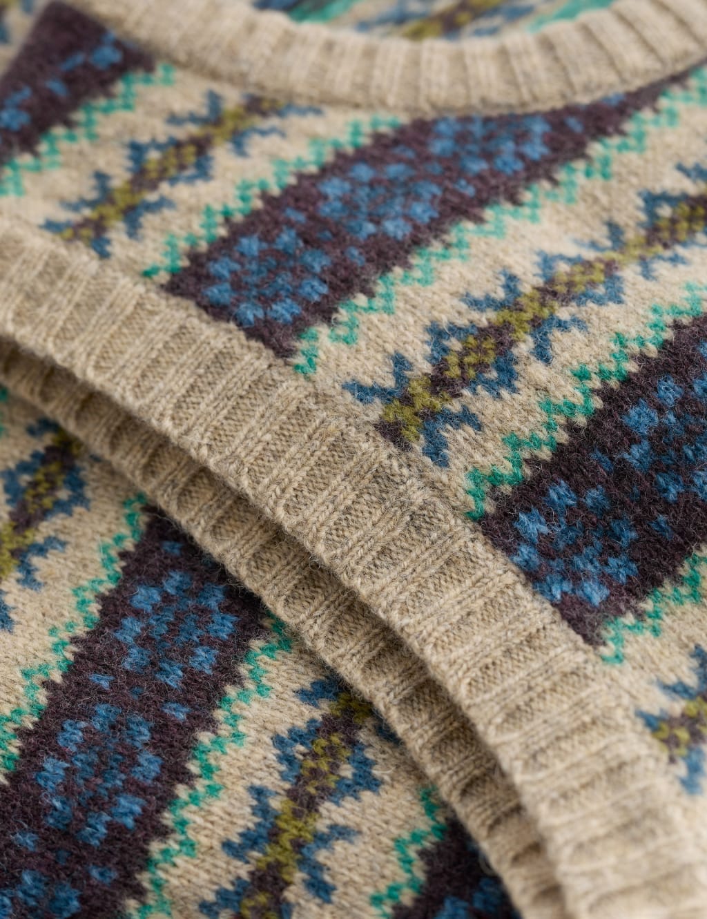 Merino Wool Rich Striped Knitted Vest image 3