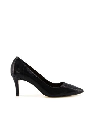 Dune London Womens Andina Leather Stiletto Heel Court Shoes - 3 - Black, Black