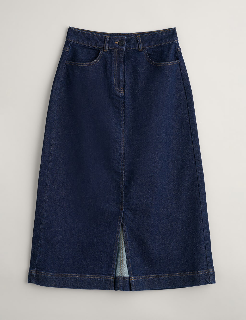 Denim Split Front Midi Skirt image 2