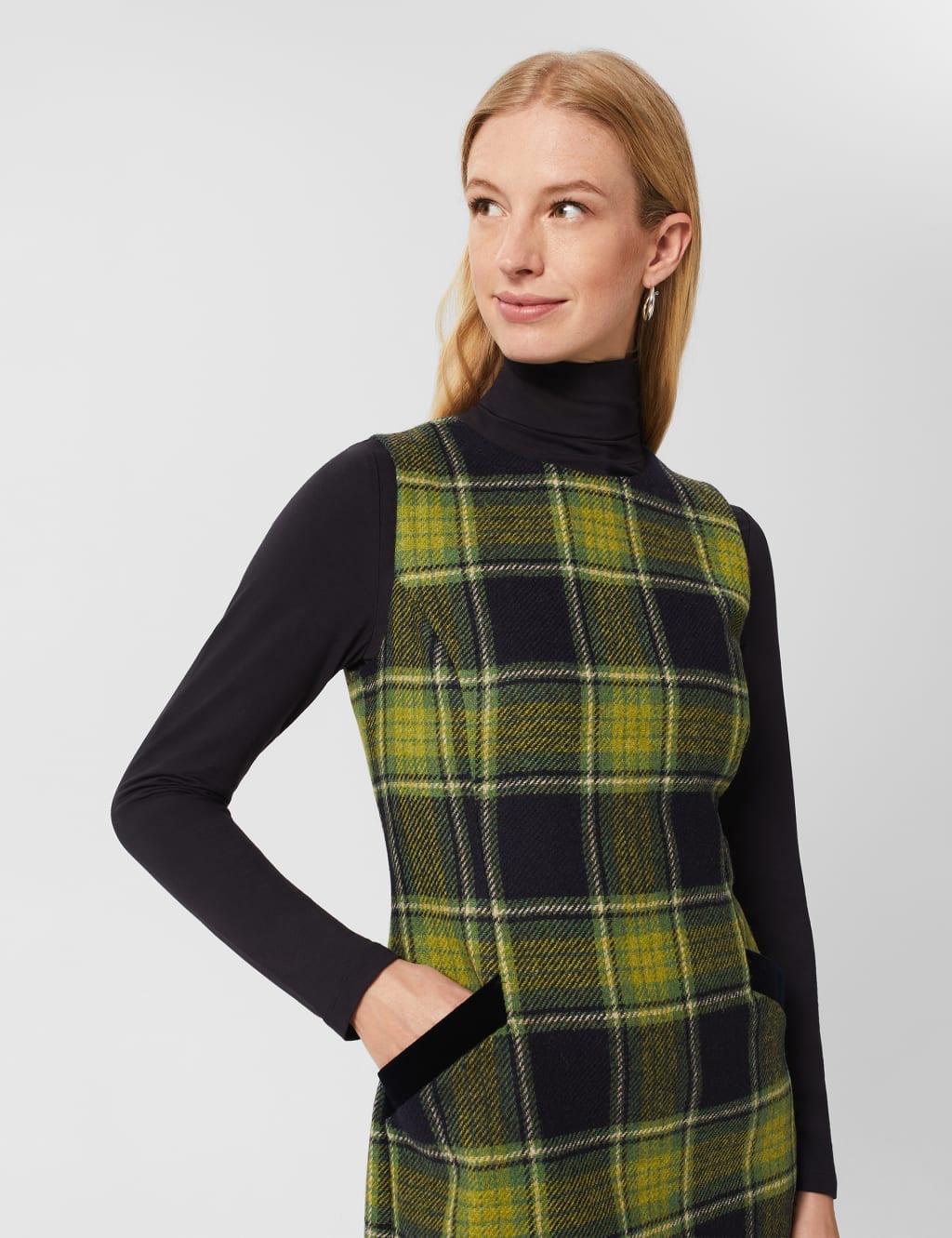 Pure Wool Checked Mini Shift Dress image 2