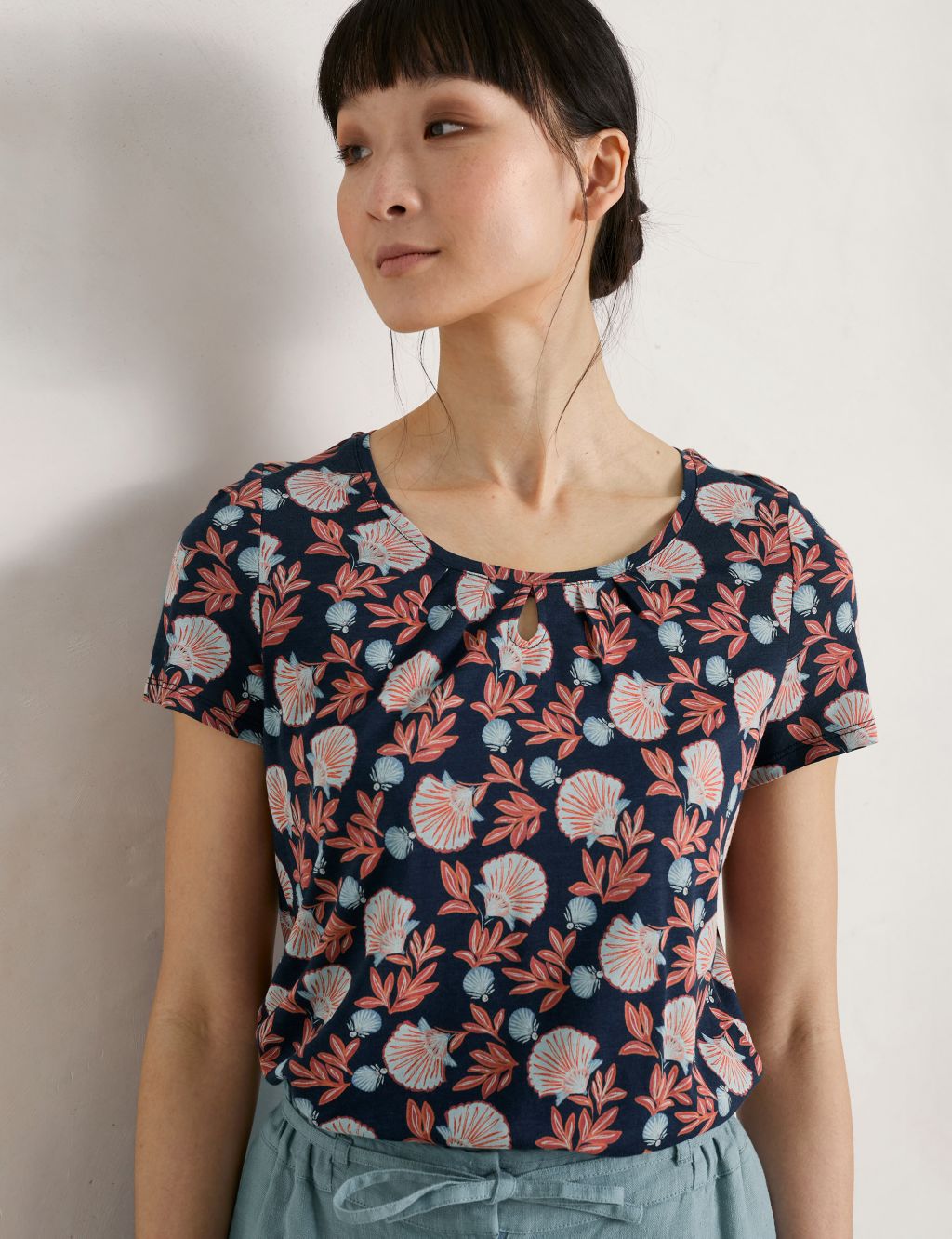 Cotton Blend Floral Relaxed Top image 2