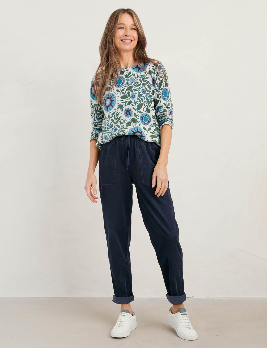 Pure Cotton Printed Crew Neck Jumper image 1