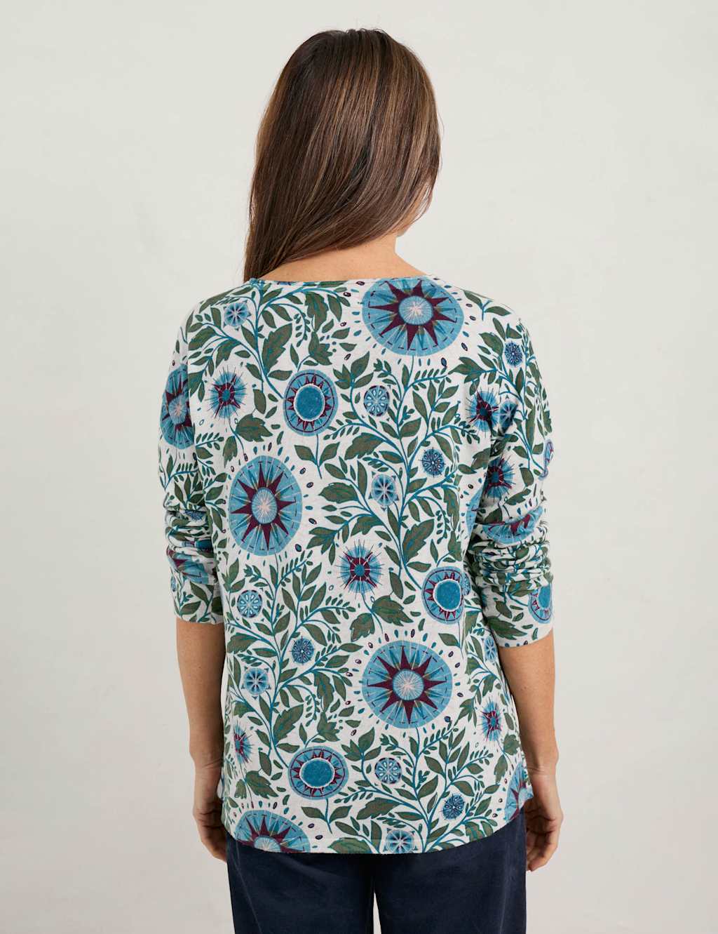 Pure Cotton Printed Crew Neck Jumper image 3