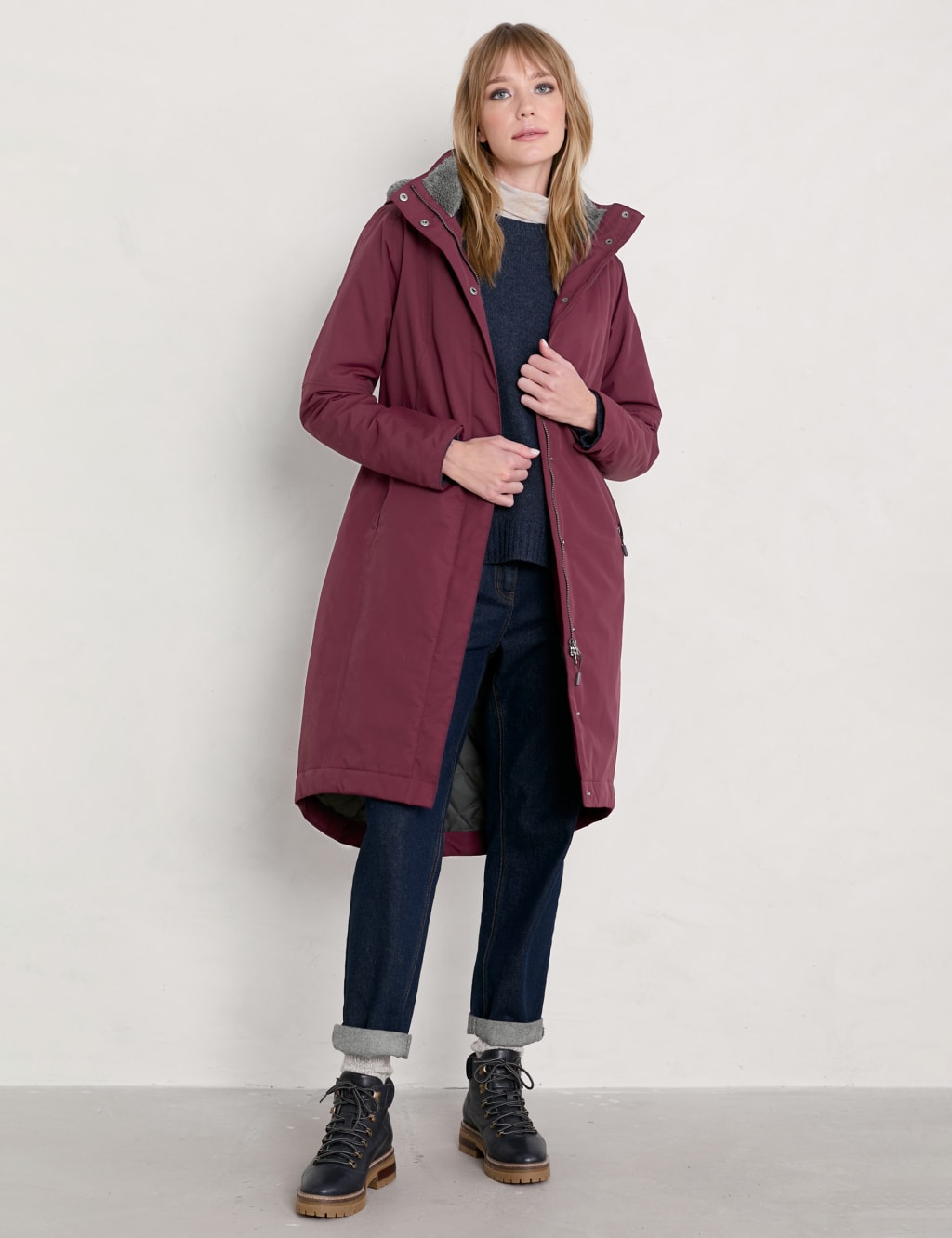 Waterproof Hooded Longline Parka Coat image 1