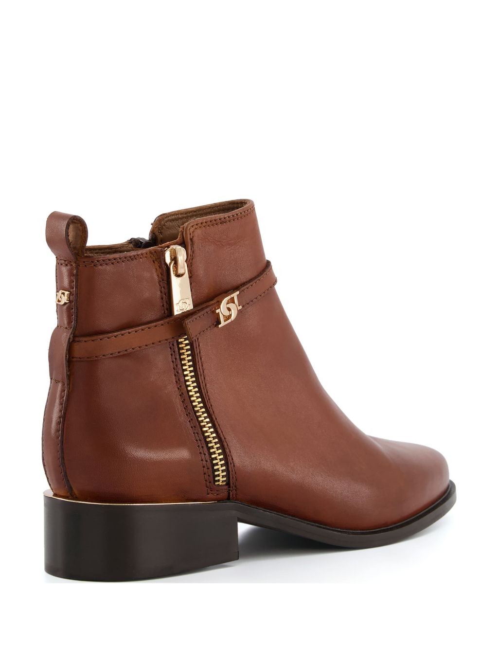 Leather Buckle Flat Ankle Boots image 4