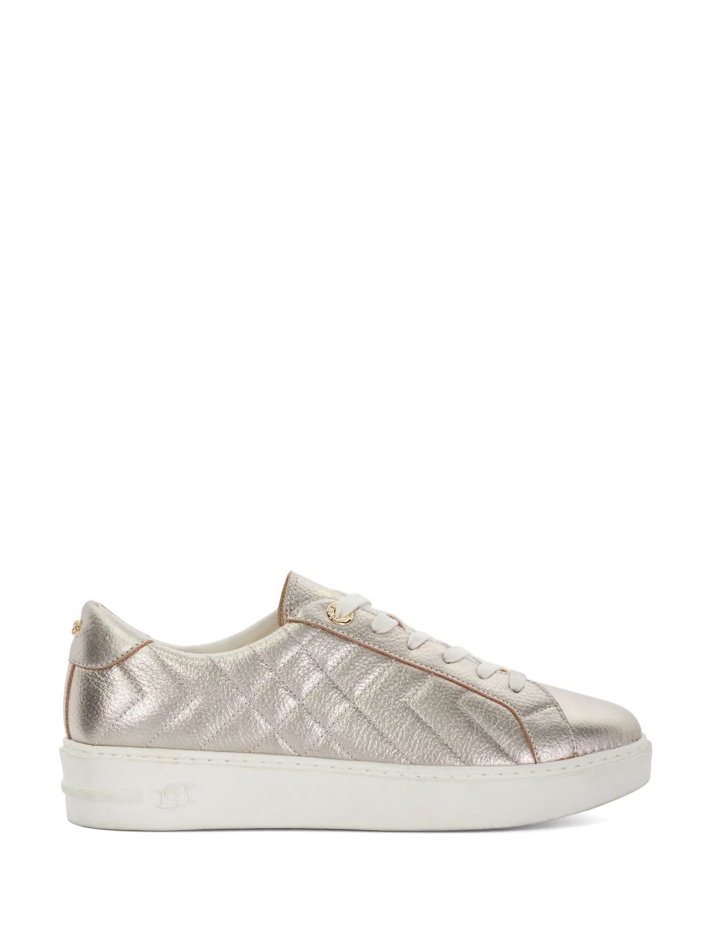 Leather Quilted Lace Up Trainers