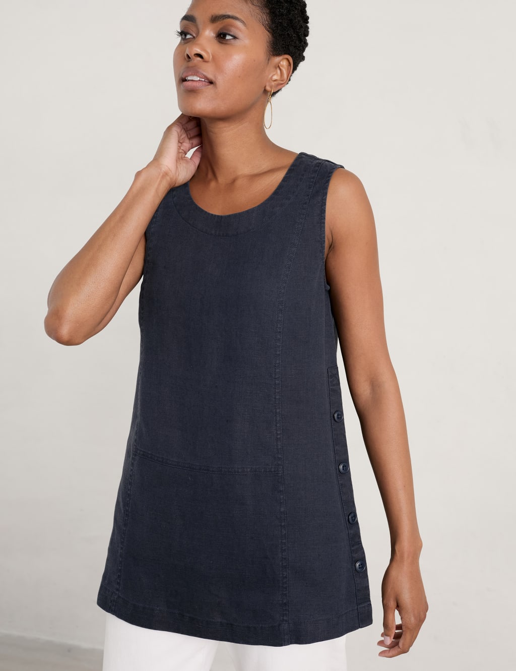 Pure Linen Longline Vest image 2