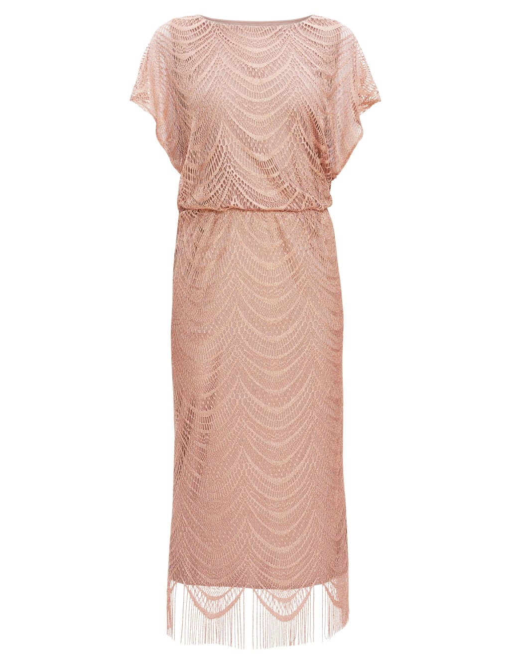 Knitted Metallic Round Neck Maxi Dress image 2