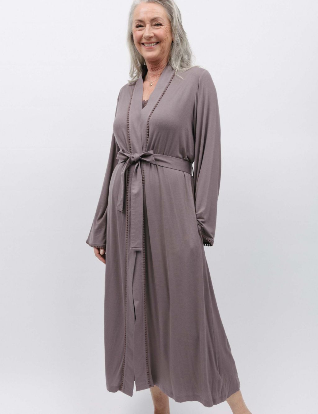 Lace Trim Dressing Gown image 1