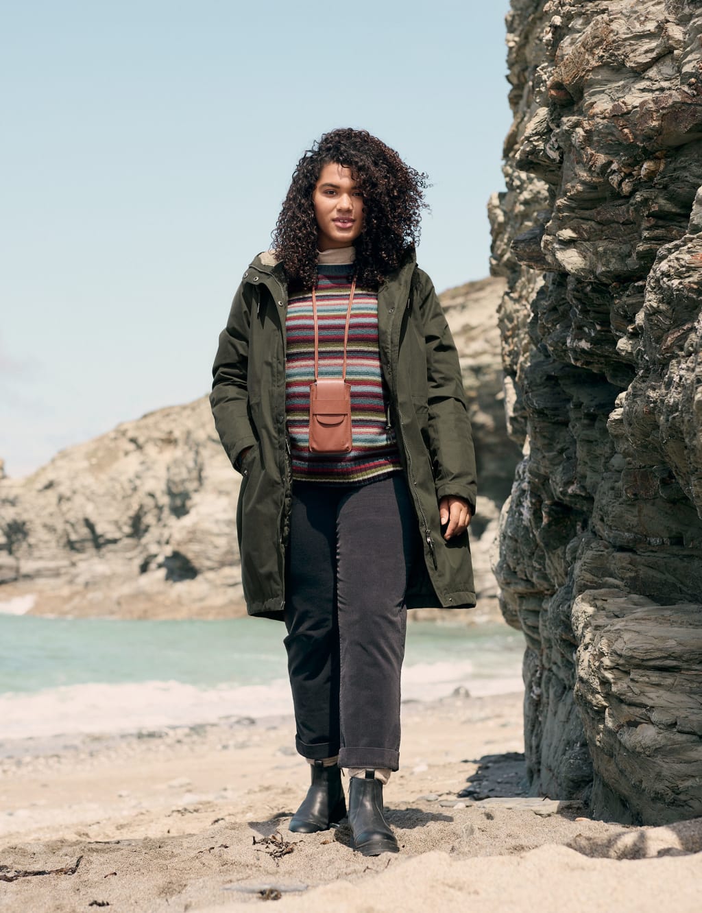 Cotton Rich Hooded Longline Parka Coat image 3
