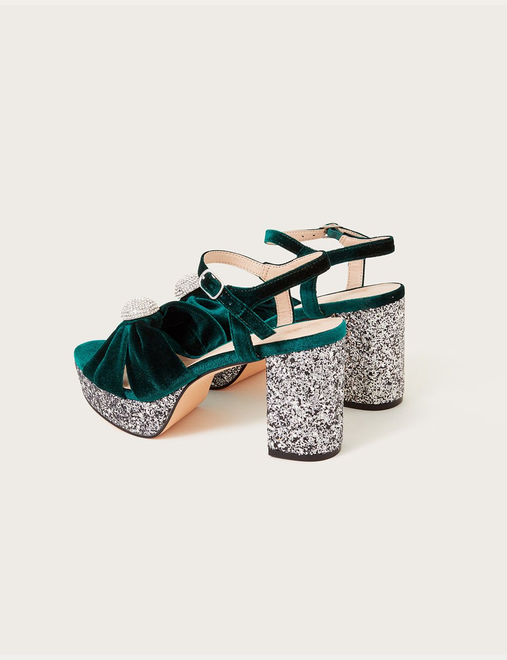 Velvet Glitter Platform Sandals image 3