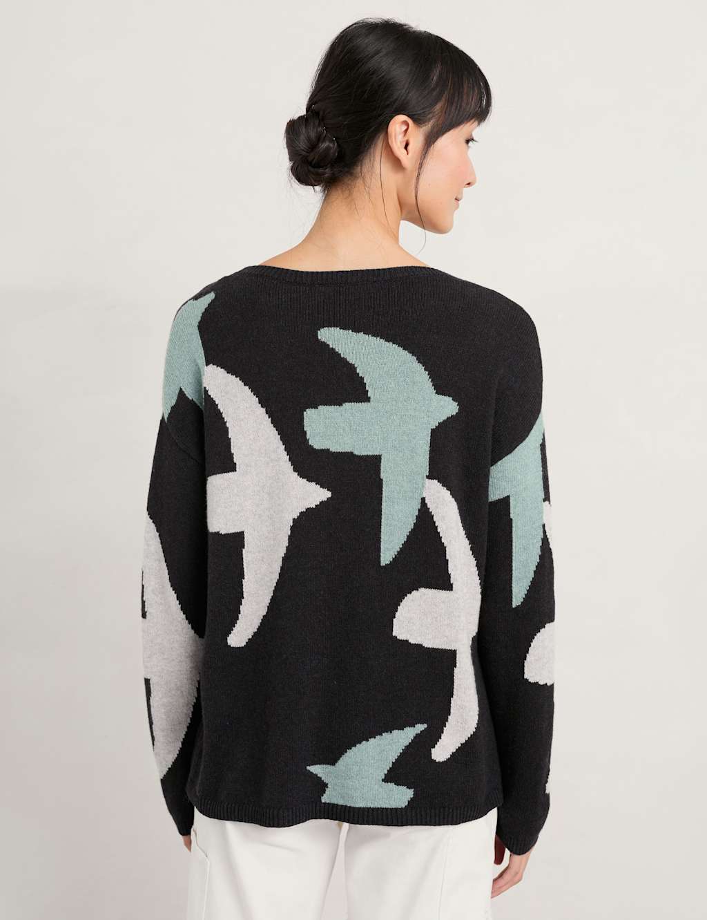 Cotton Blend Printed Jumper with Merino Wool image 3