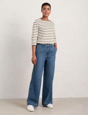 Seasalt Cornwall Womens Wide Leg Jeans - 18 - Blue, Blue
