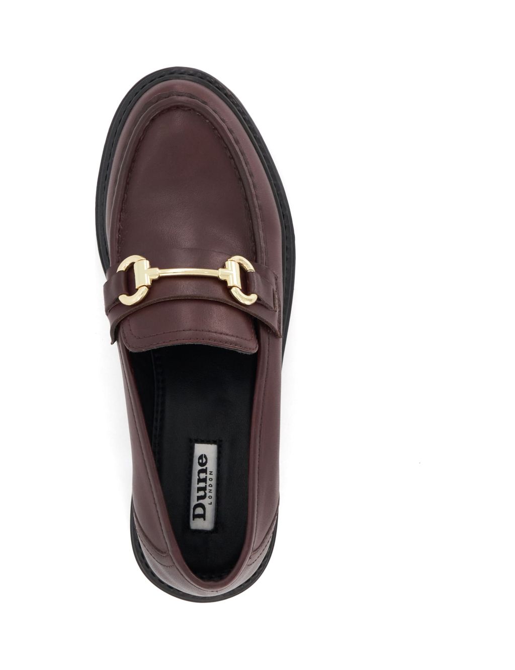 Leather Chunky Bar Flat Loafers image 4