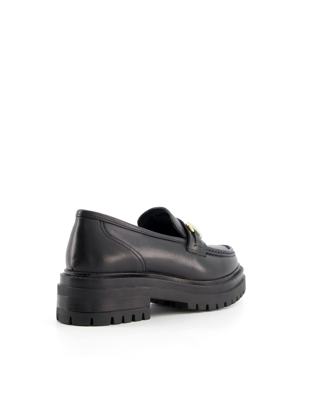 Leather Chunky Bar Flat Loafers image 4