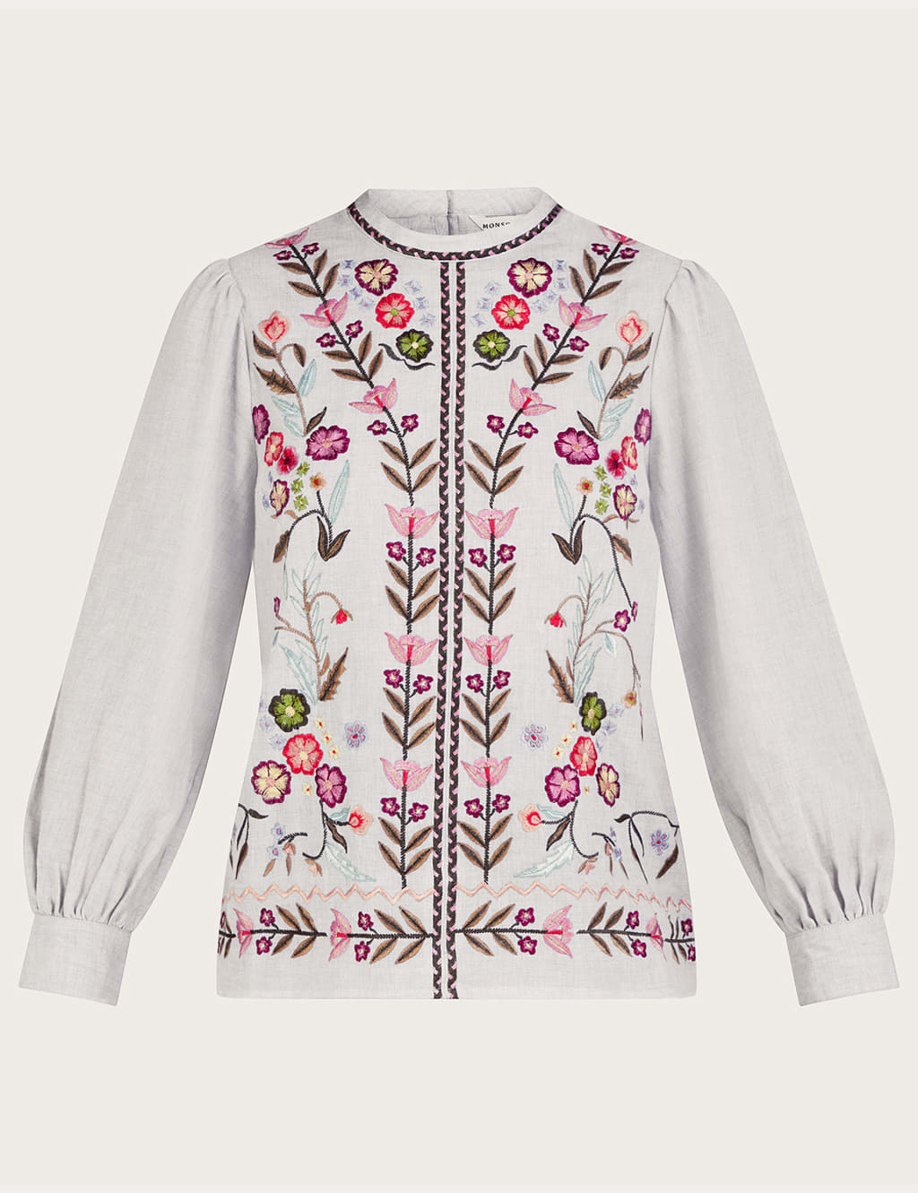 Pure Cotton Floral Embroidered Blouse image 2
