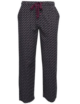 Cyberjammies Mens Cotton Modal Printed Pyjama Bottoms - XL - Black, Black
