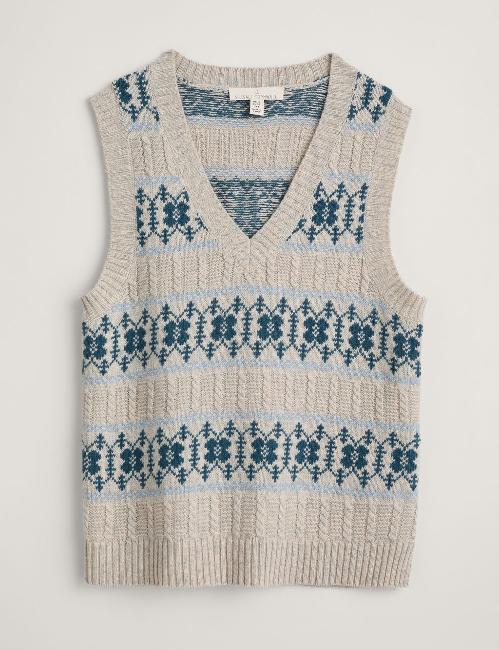 Organic Cotton Blend Patterned Knitted Vest image 2