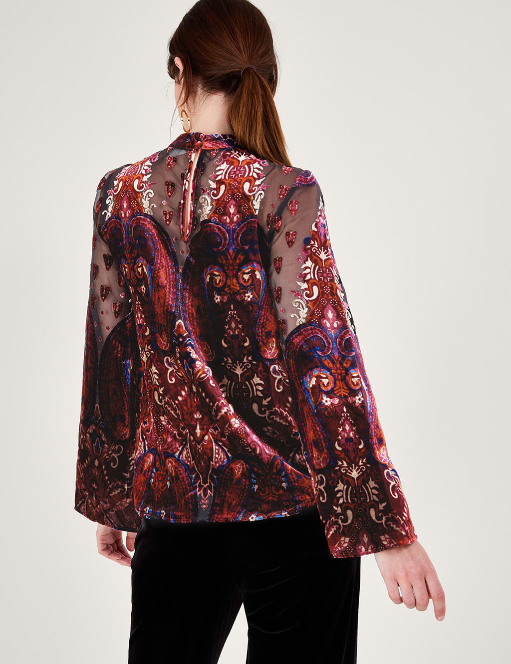 Paisley Devoré High Neck Blouse image 3