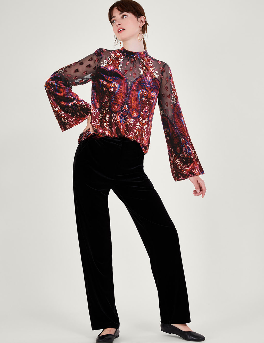 Paisley Devoré High Neck Blouse image 5