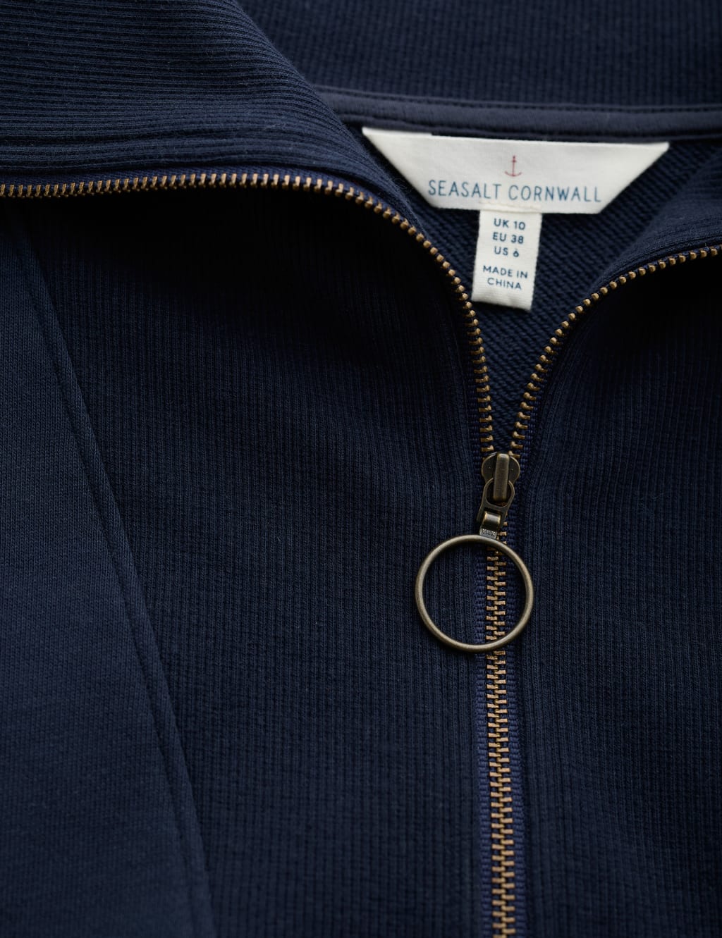 Pure Cotton Ribbed Half Zip Sweatshirt image 4