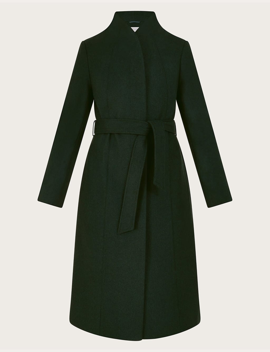 EJC Slit Tied Collared Neck Longline Coat