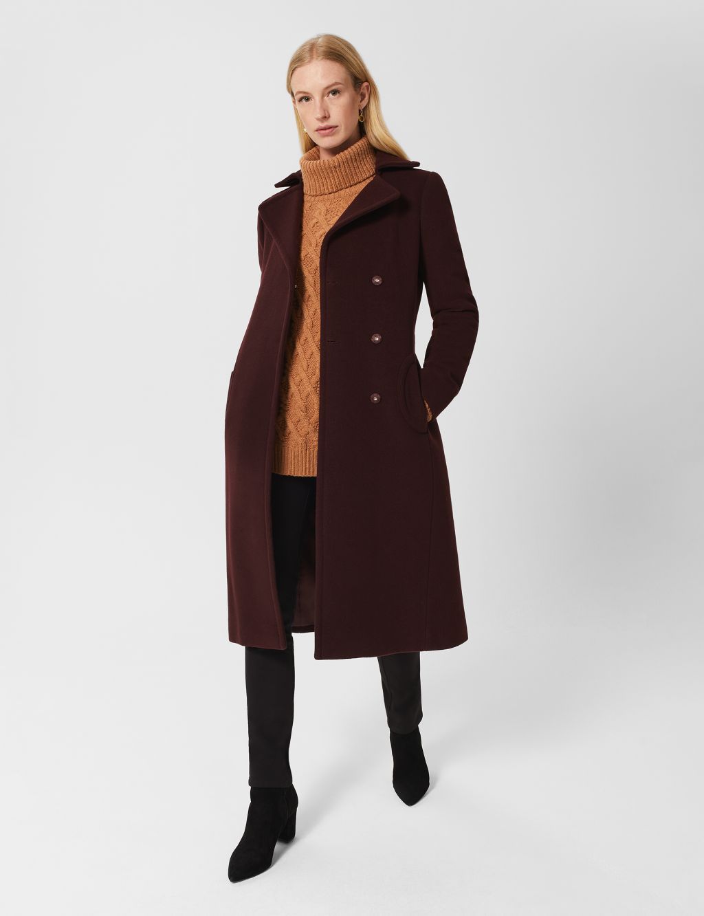 Wool Rich Collared Wrap Coat image 4