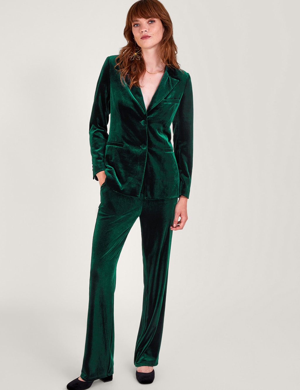 Velvet Straight Leg Trousers image 1