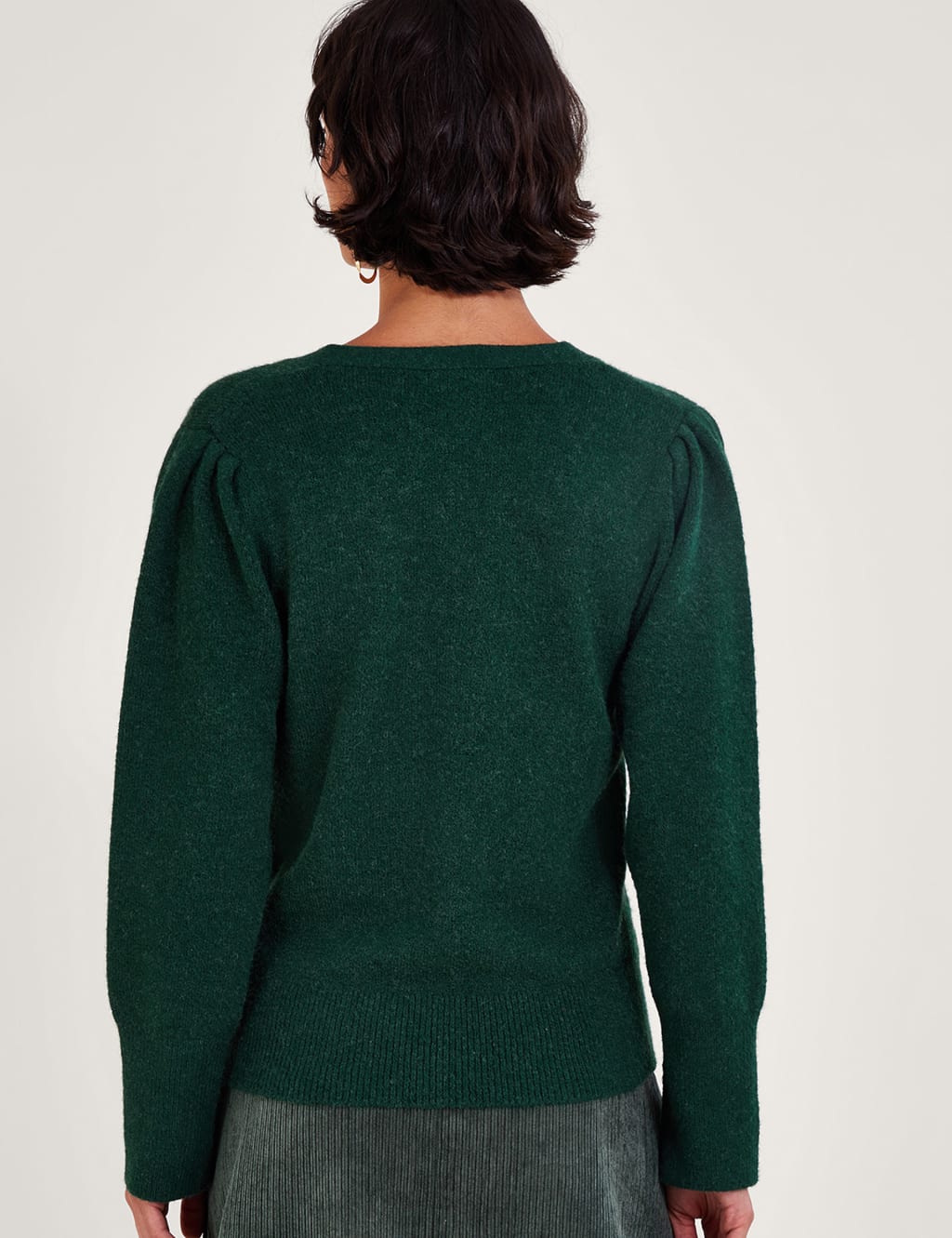 MDS Women Elda Back Patterned Knit Cardigan - Green - Hillsboro main image 1