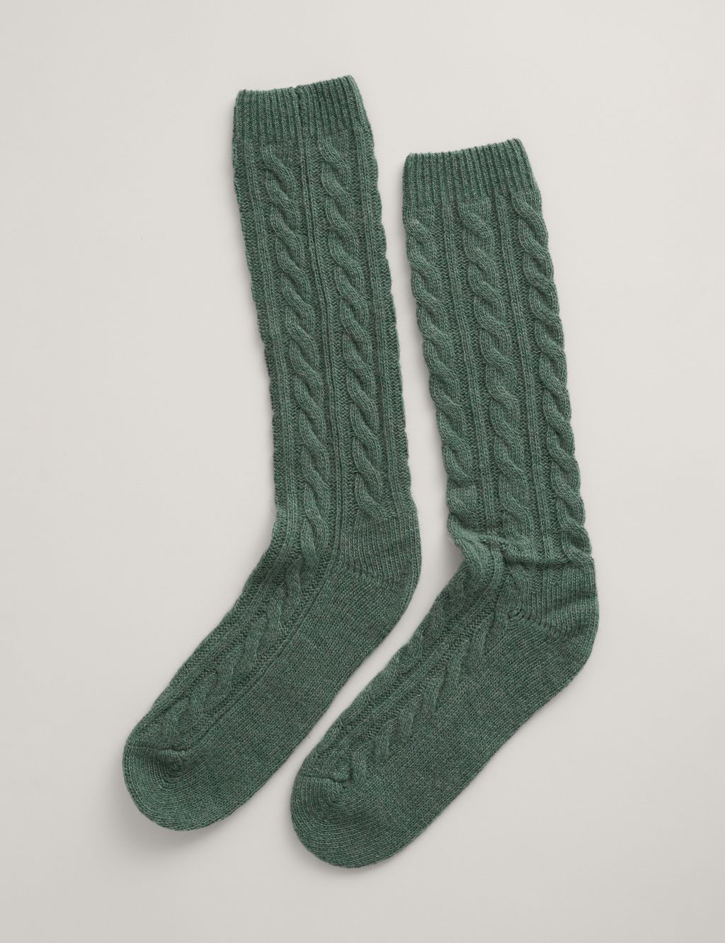 Wool Blend Cable Knit Ankle High Socks image 1