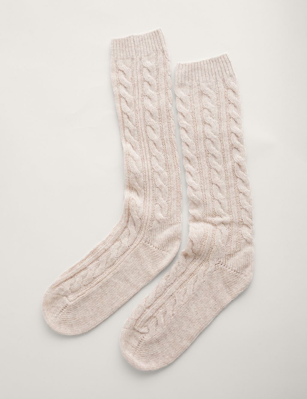 Wool Blend Cable Knit Ankle High Socks image 1