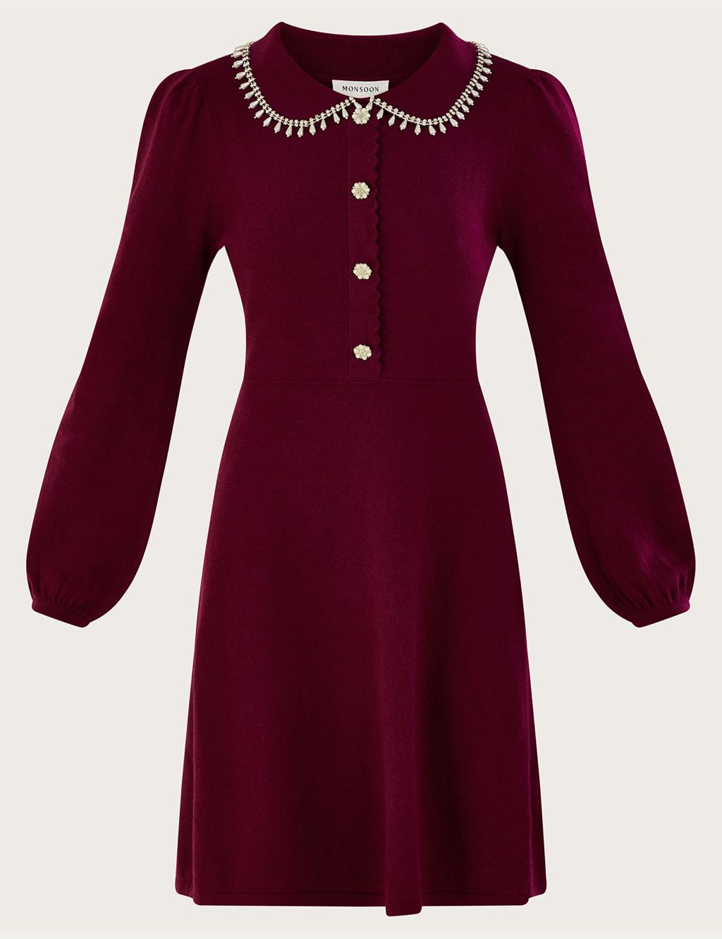 Collared Button Front Mini Shift Dress image 2