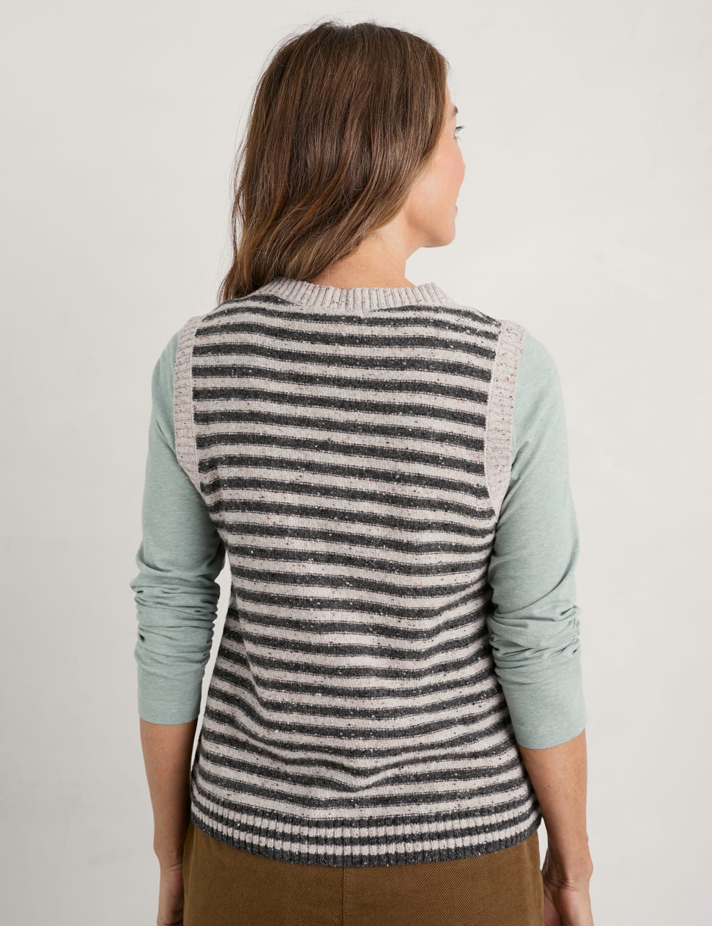 Lambswool Rich Striped Knitted Vest image 4