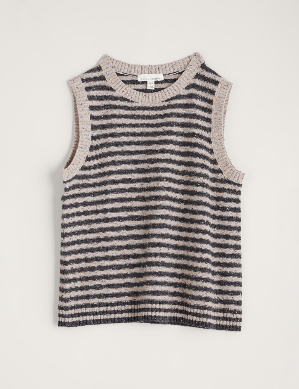 Lambswool Rich Striped Knitted Vest image 2