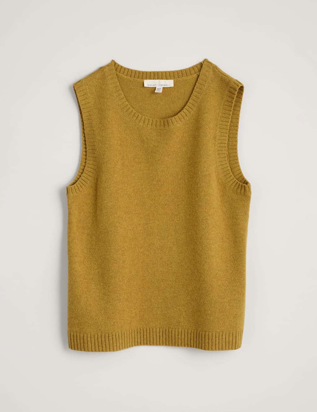 Merino Wool Rich Crew Neck Knitted Vest image 2